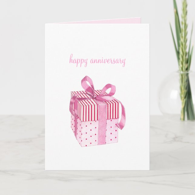 Pink Gift Anniversary Card (Front)