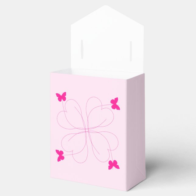 Pink Gift Box with Butterflies (Opened)