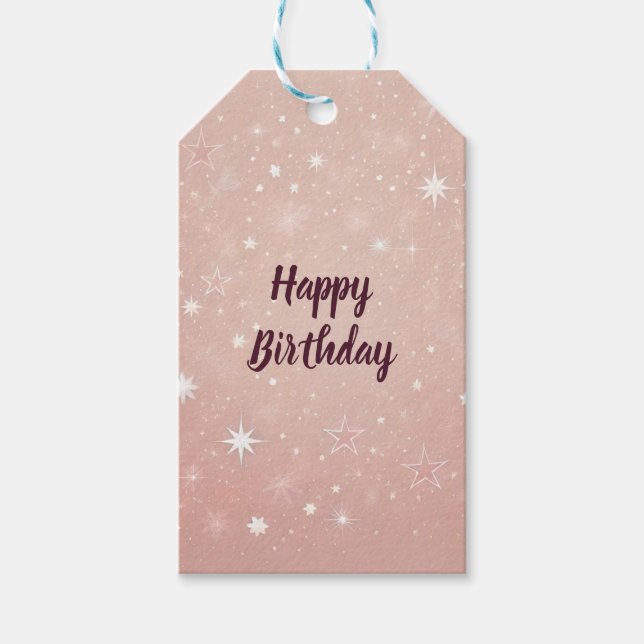 Pink Gift Tag | Custom Text Party Favour (Front)