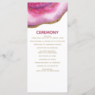 Pink Gilt Agate Wedding programs Programme