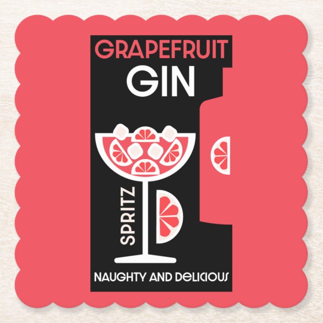 Pink Gin  Paper Coaster (Front)