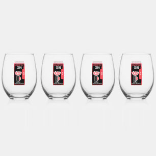 Pink Gin  Stemless Wine Glass