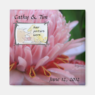 Pink Ginger Wedding Save the Date Photo Magnets