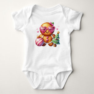 Pink Gingerbread Baby Bodysuit