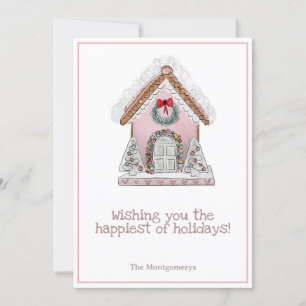 Pink Gingerbread Christmas Card