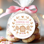Pink Gingerbread Christmas Cookies Exchange Classic Round Sticker<br><div class="desc">Cute Gingerbread Christmas Cookies Exchange Round Sticker. Easily personalise the text. - Kate Eden Art.</div>