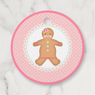 Pink Gingerbread  Cookie Favour Tags