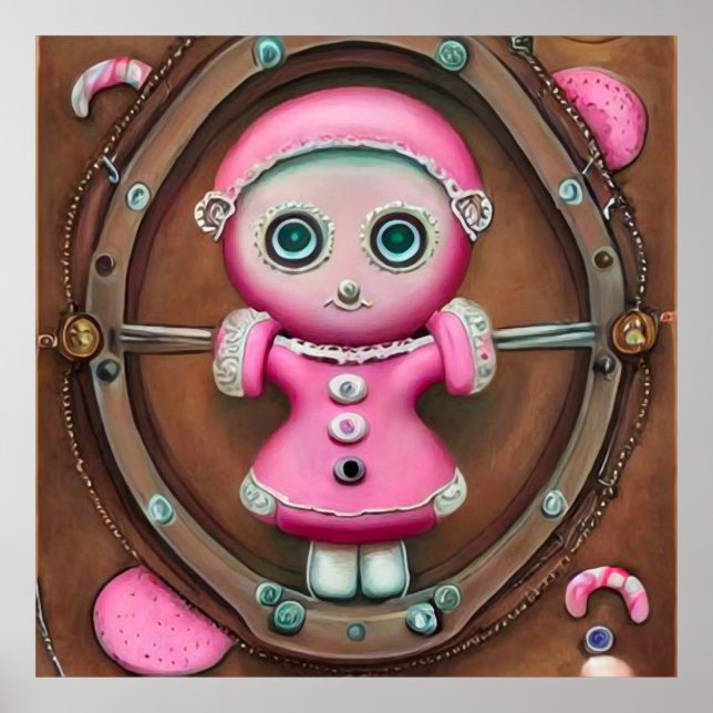 Pink Gingerbread Girl Poster (Front)