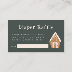 Pink Gingerbread House Diaper Raffle Ticket  Enclosure Card
