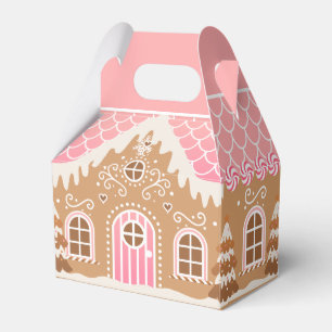 Pink Gingerbread House Favour Box