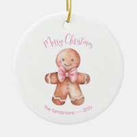 Pink Gingerbread Man Christmas