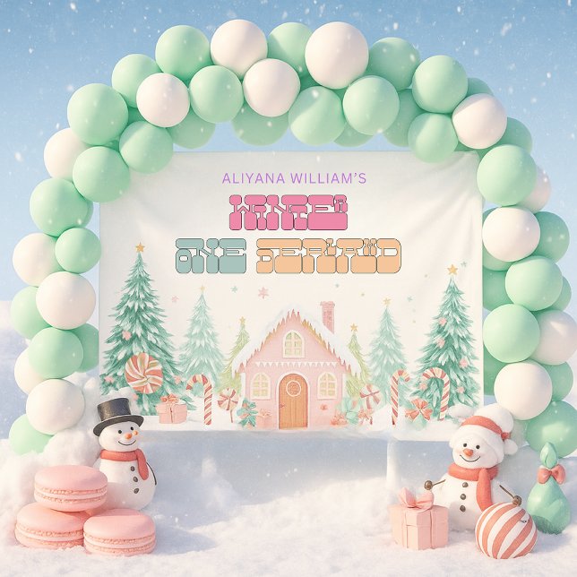 Pink Gingerbread Winter Onederland 1st Birthday Banner (Creator Uploaded)