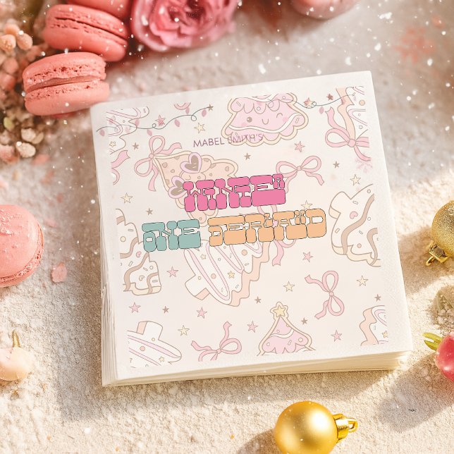Pink GingerBread Winter Onederland 1st Birthday Napkin (Creator Uploaded)