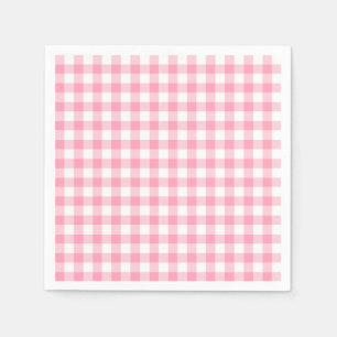 Pink Gingham Baby-Q Barbecue Girl BBQ Baby Shower Napkin