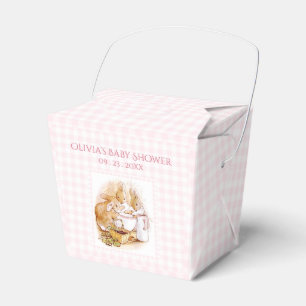 Pink Gingham Beatrix Potter Baby Shower Favour Favour Box
