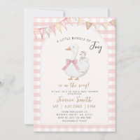 Pink Gingham Bundle of joy Goose Baby Shower