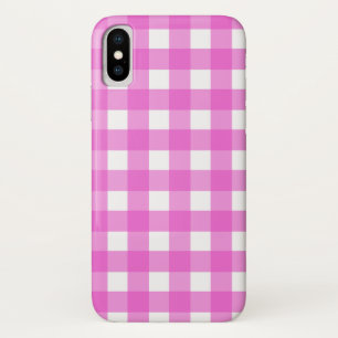Pink gingham iPhone x case