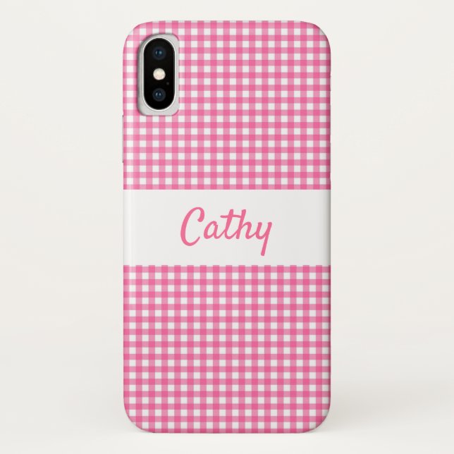 Pink Gingham Case-Mate Phone Case iPhone X (Back)