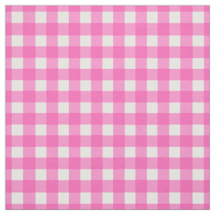 Pink Gingham Check Fabric