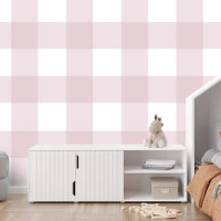 Pink gingham check large cute simple plaid