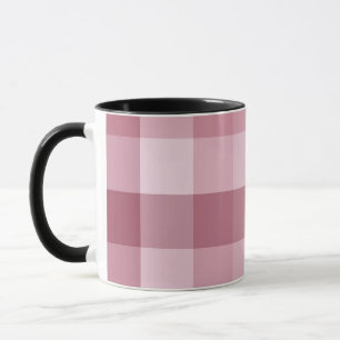 Pink Gingham Check Plaid Design Mug