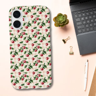 Pink Gingham Cherry Coquette Aesthetic Gift Her iPhone 16 Case