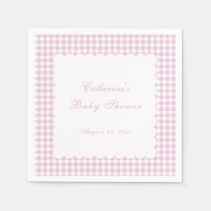 Pink Gingham Classic Baby Shower Napkin