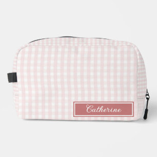 Pink Gingham Cute Plaid Cosmetic Pretty Dopp Kit