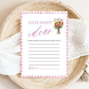 Pink Gingham Date Night Ideas Bridal Shower Game Invitation