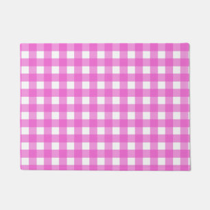 Pink gingham doormat