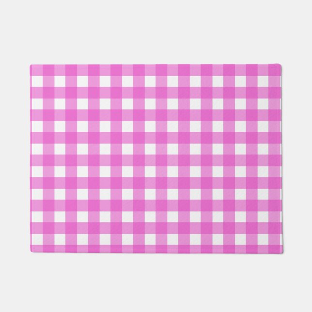 Pink gingham doormat (Front)