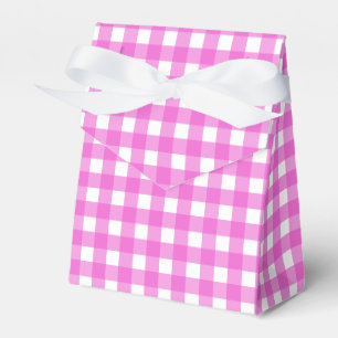 Pink gingham favour box