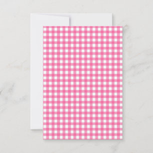 Pink Gingham Flat Card