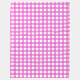 Pink gingham fleece blanket