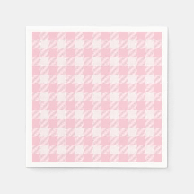 Pink Gingham For Oh Baby Collection Paper Napkins (Front)