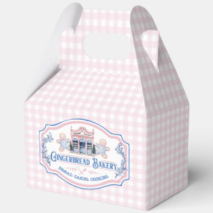 Pink Gingham Gingerbread Bakery Favour Box
