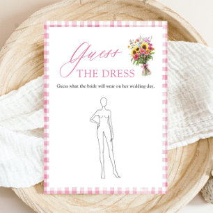 Pink Gingham Guess The Dress Bridal Shower Game Invitation