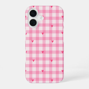 Pink Gingham Heart Phone Case