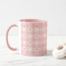 Pink Gingham Hearts Valentine 