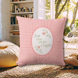 Pink Gingham "Just One More Chapter" Reading Nook Cushion