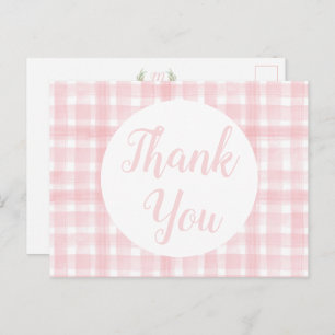 Pink Gingham Laurel Crest postcards