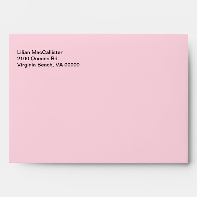 Pink Gingham Lined Custom Invitation Envelope (Front)