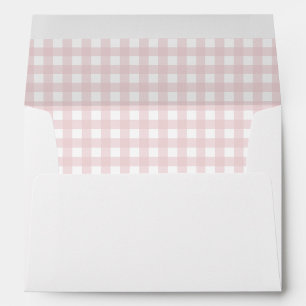 Pink Gingham Lined Envelope