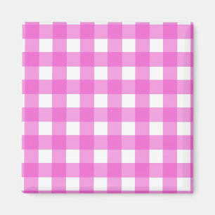 Pink gingham magnet