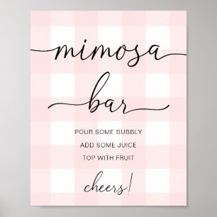 Pink Gingham Mimosa Bar Sign