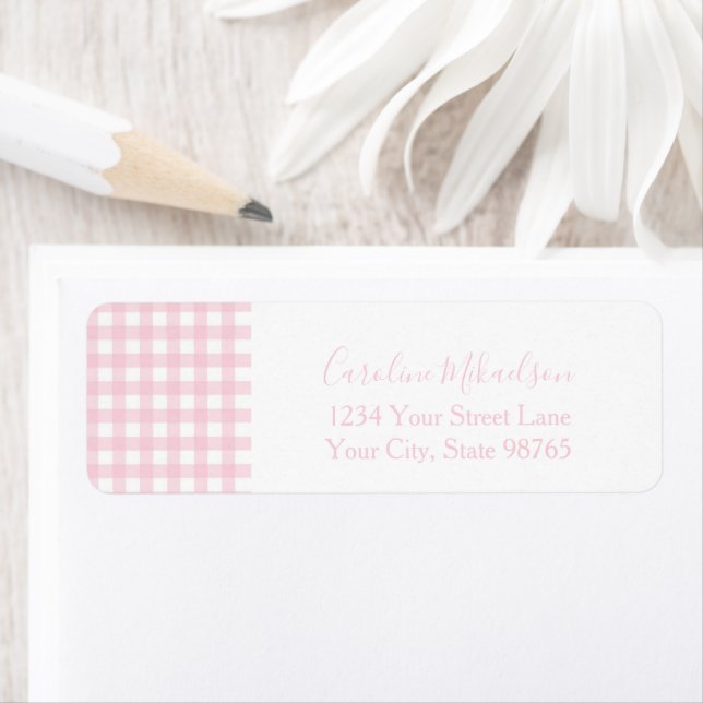 Pink Gingham Monogram Personalised (Insitu)
