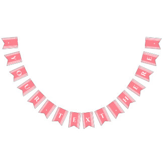 Pink Gingham Monogram Picnic Bunting Banner