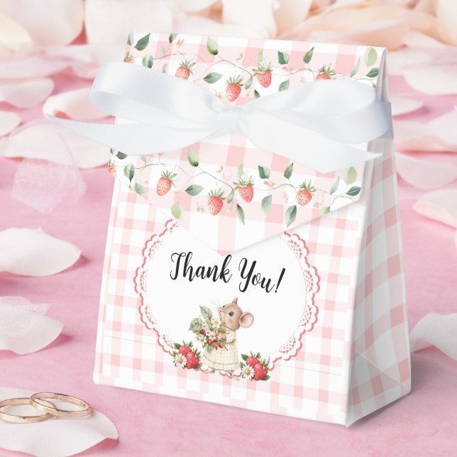 Pink Gingham Mouse Baby Shower-Favour Boxes (Wedding)