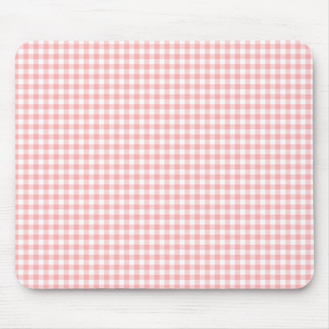 Pink Gingham Mouse Mat (Front)