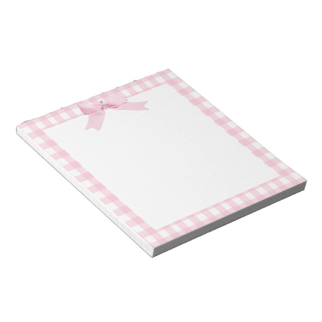 Pink Gingham Notepad (Angled)